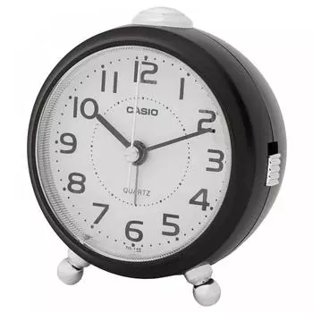 Будильник CASIO темно-коричневый аналоговый маленький с функцией повтора сигнала и подсветкой TQ-149-5JF