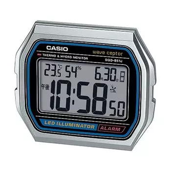 Будильник CASIO WAVE CEPTOR Радиочасы Отображение температуры Отображение влажности Дата День недели Электронный звуковой будильник Повтор световой индикации Серебряный