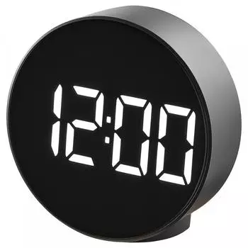 Будильник IKEA PLUGGET черный 11 см