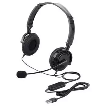 Buffalo BUFFALO Binaural Headband Headset USB Connection/Folding Type Black BSHSUH13BK
