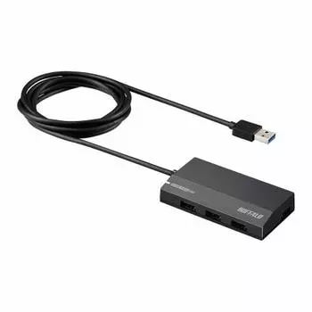 BUFFALO USB3.0 Self-Powered 4-Port Hub Black Standard Model BSH4A125U3BK [Compatible with Nintendo Switch/Windows/Mac]