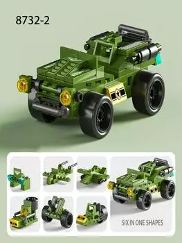 Building Blocks Small Particles 6-in-1 Building Blocks Assembling And Inserting Educational Toys S