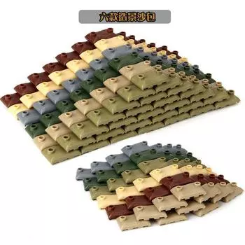 Building toy battlefield bunkers sandbag scene built world War II soldier toy accessories building blocks 100