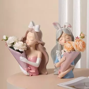 Букет цветов Nordic Alice, украшение для дома, гостиной, кролик, украшение для комнаты, подарочные аксессуары, уникальная красивая ваза