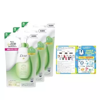 [Bulk Purchase] Dove Deep Pure Creamy Foam Facial Cleanser Refill 125ml x 3 pieces with bonus