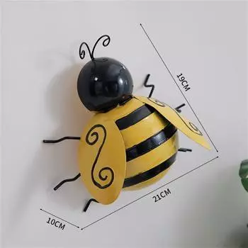 Bumble Bee Wrought Iron Ornaments Play House Wall Ornament Cute Home Garden for Outdoor L
