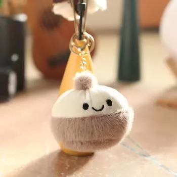 Bun Plush Steamed Keychain Pp Cotton Stuffed Short Plush Decor For Backpacks