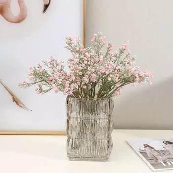 Bunch Chrysanthemum Bud Full of Star Simulation Flower Bouquet Home Soft Decoration Living Room Decoration Fake Flower Simulation Green Plant 38cm розовый