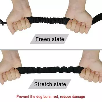 Bungee 3 Way Dog Leash Coupler No Tangle Nylon Adjustable Walking Strap Multiple Pet Three Dogs Leads Black Small Large Dogs 47 to 68cm чёрный