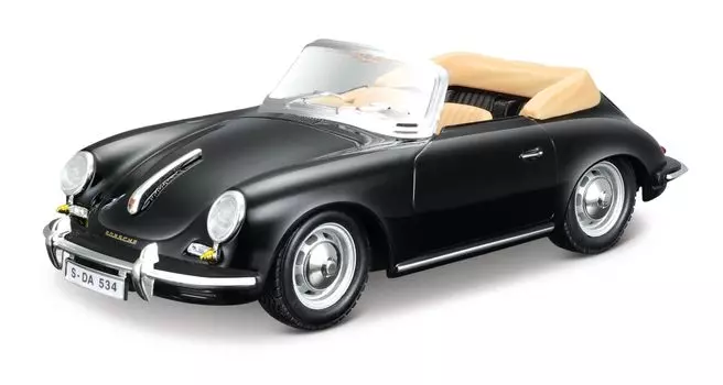 BURAGO Porsche 356 B Mini Car Cabriolet 1961 г. 1/24 (черный) [Элемент]