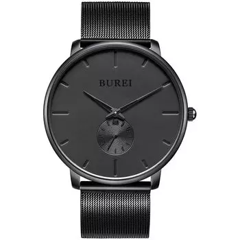 [BUREI] Men s Black Simple Stylish Popular Watch Men s Black Stylish Brand Waterproof Gentleman s Watch Watch K