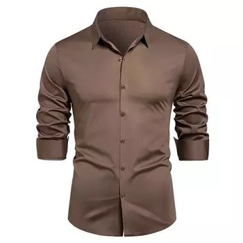 Business Casual Long Sleeve Shirt Men s Fashion Bottom Shirt Stretch Men s Shirt M