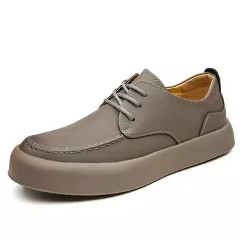 Business Soft-Soled Single Shoes, Green Retro Martin Boots, Trendy British Style Tooling, Versatile Short Boots For Men 38 серый