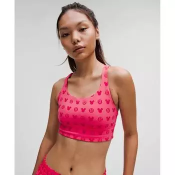 Бюстгальтер Disney X Lululemon Energy Longline со средней поддержкой, чашки BD, классический розовый цвет 8