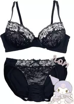Бюстгальтер-шорты Kuromi Wireless Bra размера LL Внутренний кружевной бюстгальтер Sanrio с вышитой лентой для женщин
