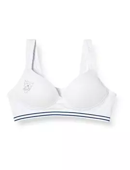 Бюстгальтер-униформа Sanrio Wireless Bra Half Top из хлопковой смеси для девочек, белый, S [Персонаж] (Куроми)