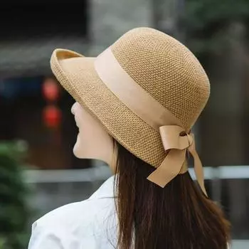 Butterfly Straw Hat 2025 New Arrival Sun Hat Women s Summer Sun Protection Fashion Sun Hat Travel Bucket Hat Bucket Hat Khaki One size