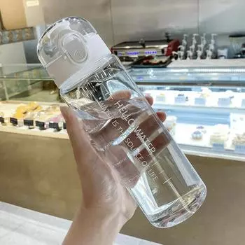 Бутылка для воды 780 мл с откидной крышкой, герметичная спортивная посуда, ремешок, многоразовая портативная бутылка для воды для детей, женщин, фитнес-подарок 780ML