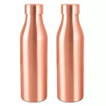 Бутылка для воды Copper Charge 1000, Набор из 2 штук, 930 мл каждая, Медь | 100% герметичная | Офис | Бутылка для спортзала | Йога