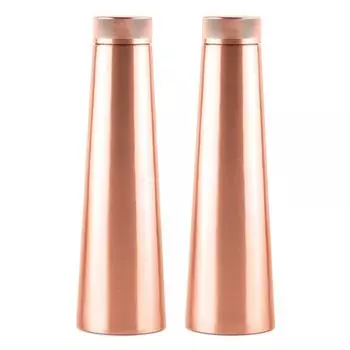 Бутылка для воды Copper Delight 1000, набор из 2 штук, 915 мл каждая, медь | 100% герметичность | офисная бутылка | бутылка для спортзала | бутылка для йоги