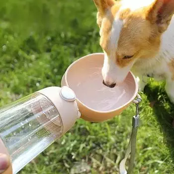 Бутылка для воды для собак на открытом воздухе, многофункциональные стаканы для домашних животных, портативные поилки для собак, принадлежности для фонтанов для домашних животных 380ml