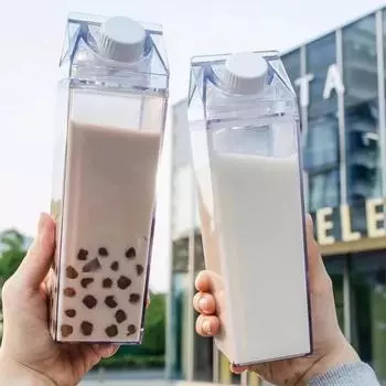 Бутылка для воды и молока 500/1000 мл, кувшин для питья, большая емкость, чашка для сока и чая, прозрачная бутылка для молока, портативная пластиковая бутылка 500-1000ML
