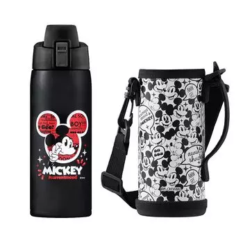 Бутылка для воды Iris Ohyama для детей 600 мл Микки One Touch Direct Drinking Cold Retention Disney Vacuum Isolate сохраняет холод в течение 6 часов