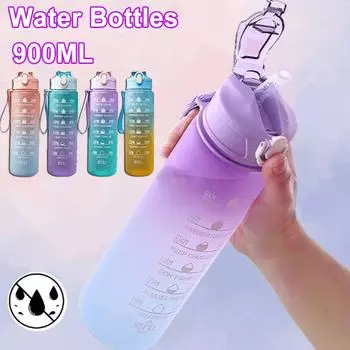 Бутылка для воды мотивирующая спортивная бутылка для воды герметичные бутылки для питья на открытом воздухе путешествия спортзал фитнес кувшины для кухни 901-1000ml