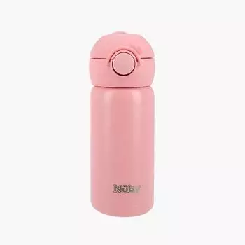 Бутылка для воды Nubi One Touch из нержавеющей стали 2, розово-розовая, 1 шт., 300 мл