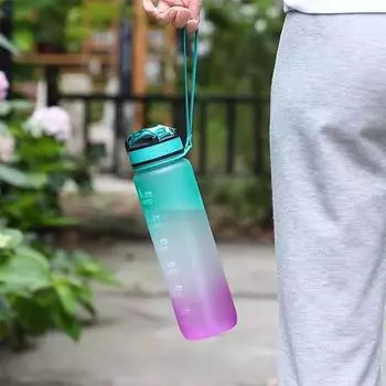 Бутылка для воды объемом 1 литр, мотивирующая спортивная бутылка для воды, герметичные бутылки для питья, для спорта на открытом воздухе, путешествий, для фитнеса, бутылка для питьевой воды
