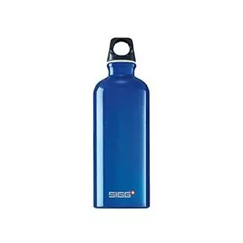 Бутылка для воды SIGG 50006 Outdoor, легкая, из швейцарского алюминия, Traveler Classic, 1,2 жидких унций (0,6 л), Темно-синий