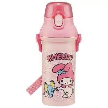 Бутылка для воды Skater My Melody Ushiro Shiro Sanrio 480 мл, антибактериальный пластик, подходит для детей, легкий, сделано в Японии, детский PSB5SANAG-A