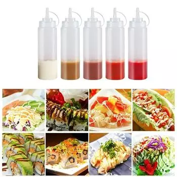 Бутылочки для приправ объемом 240/360/450/500/680 мл с крышками-колпачками для кетчупа, горчицы, соусов, бутылочки для оливкового масла, кухонные принадлежности