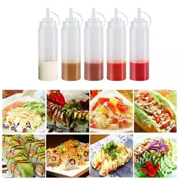 Бутылочки для приправ объемом 240/360/450/500/680 мл с крышками-колпачками для кетчупа, горчицы, соусов, бутылочки для оливкового масла, кухонные принадлежности