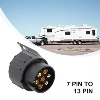 Буксировочный разъем RV 12V DC фаркоп 1 шт. 7-контактный на 13-контактный прицеп 82*52*48 мм аксессуары черный кемпер караван электрический CHINA