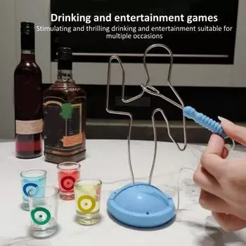 Buzz Wire 4 Shot Game Игрушечный набор с стаканами для питья Забавные взрослые Семейный девичник Бакалавр Бар Вечеринка