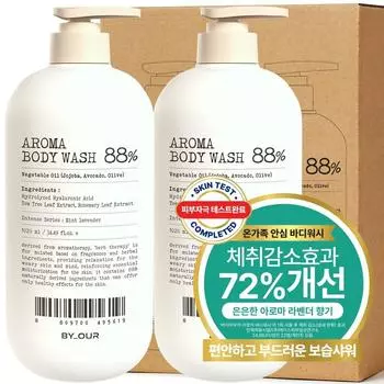 Byaure Aroma Мягкокислый парфюмированный гель для душа с ароматом мяты и трав, 2 шт., 1,02 л