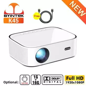 BYINTEK Home, маленький проектор Android Smart Full HDK45Проектор 1080p для дома