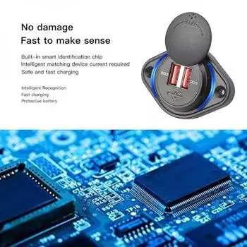 Быстрая зарядка QC 3.0 Dual USB зарядное устройство со сдвижной крышкой 36 Вт водонепроницаемое 12 В/24 В быстрая зарядка USB зарядное устройство для автомобиля лодки автобуса автофургона дома