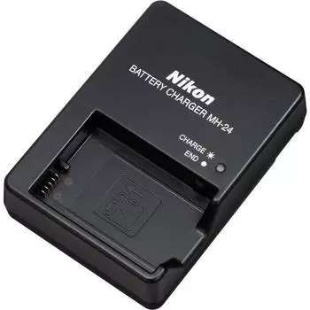 Быстрое зарядное устройство Nikon для аккумуляторов, совместимых с цифровыми камерами Nikon D3100 D5100 и P7000 MH-24 EN-EL14 Li-ion DSLR, DSLR, [item]