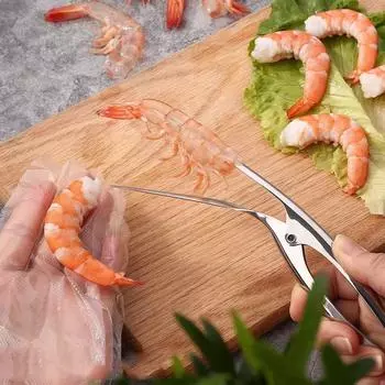 Быстрый очиститель креветок Кухонный прибор Нержавеющая сталь Очиститель креветок Линия Резак Очистка Линия для креветок Очиститель для лобстеров Инструмент для морепродуктов