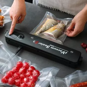 Бытовой черный пищевой вакуумный упаковщик 220 В/110 В вакуумный упаковщик упаковочная машина EU