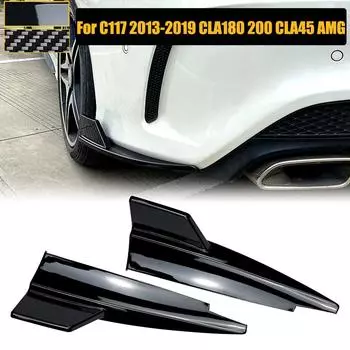 C117 задний бампер сплиттер спойлер фартуки закрылки наклейка для Mercedes Benz CLA Class CLA200 CLA45 AMG 2013-автомобиль Carbon Fiber Pattern