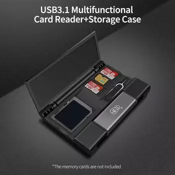C350D USB3.1 Многофункциональное устройство чтения карт памяти типа C + USB + порты Micro USB SD/TF с двумя слотами для телефона серый