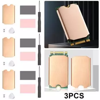 C# 0,5 мм 401 Вт медный радиатор с термопрокладкой для M.2 2242 2280 NVMe SSD (ТН42