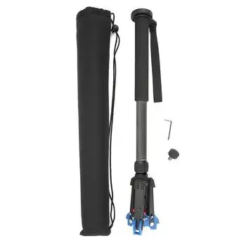 C-333+M-1 Carbon Fiber Portable Outdoor Telescopic Monopod Tripod Mountaineering Cane for DSLR