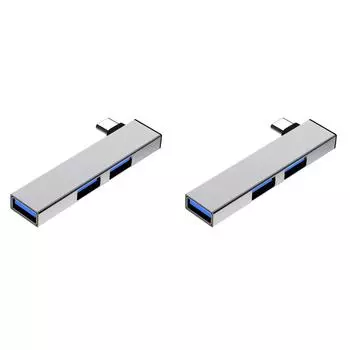 C# 3 в 1 USB HUB Type C HUB OTG док-станция расширения для ПК ноутбука(Серебряный TypeC до 3U