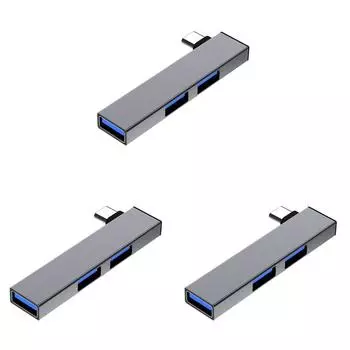 C# 3 в 1 USB HUB Type C HUB OTG док-станция расширения для ПК ноутбука(Серый Тип C до 3US