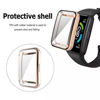 C# TPU Full Screen Protector Cover Case Anti-Scratch for Huawei Band 7/Honor Ban белый