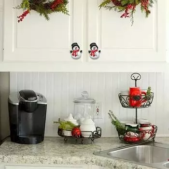Cabinet Knobs Covers Portable Christmas Snowman Kitchen Cabinet Knobs Decorative Cabinet Pull Handles Covers For Drawer Closet